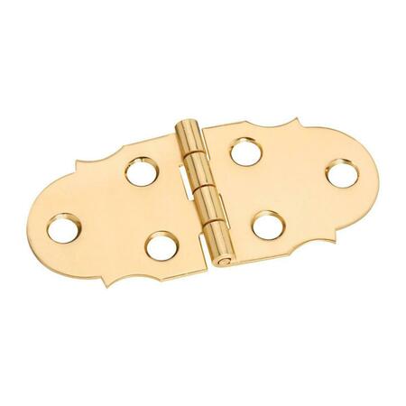 NATIONAL MFG SALES 1.31 x 2.87 in. Solid Brass Decorative Hinge, 2PK 5702014